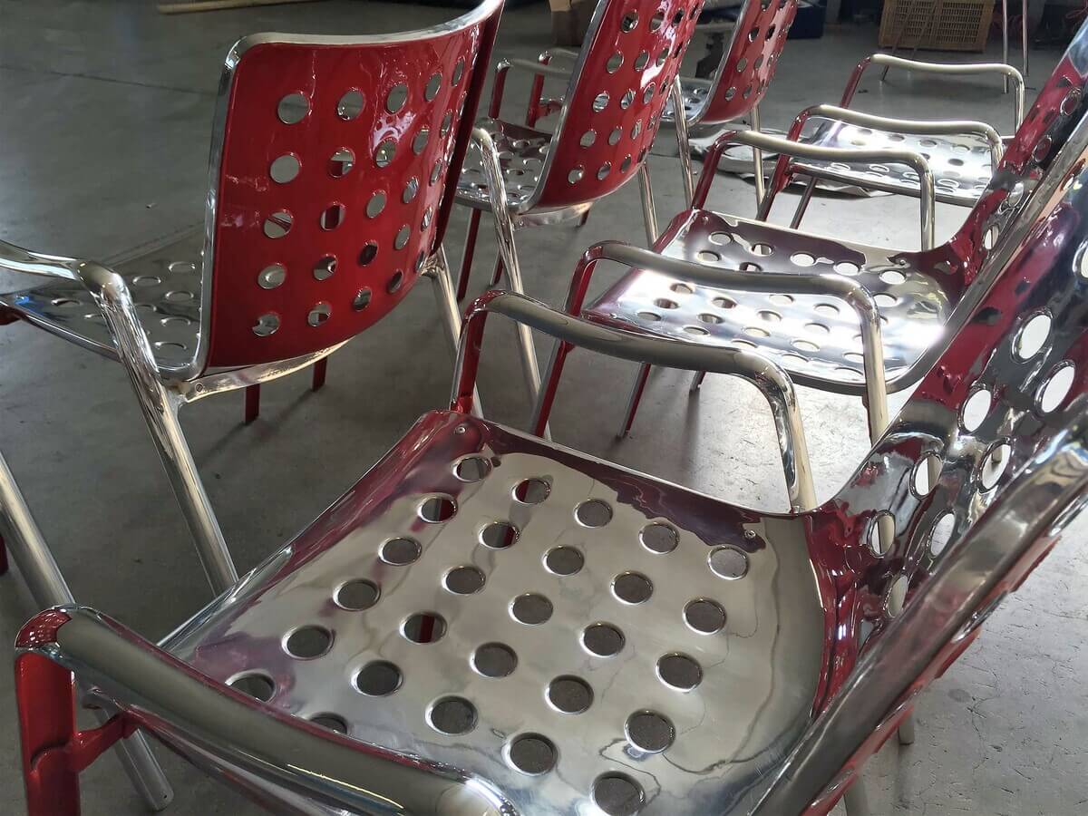 restauro sedie in alluminio a brescia